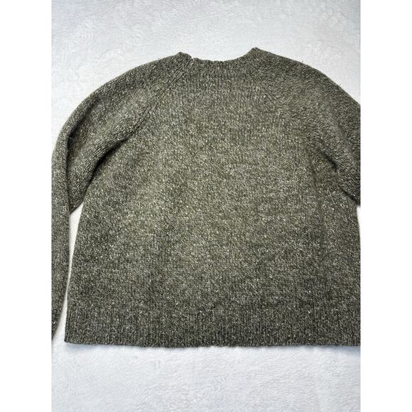 Vintage Abercrombie & Fitch Wool Sweater Made In Hong Kong L Heather Olive 1980s - Picture 9 of 11